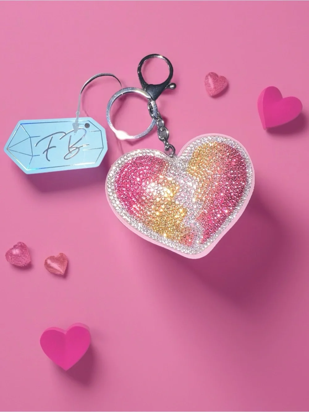 Rhinestone💖Heart Keychain/Bag Charm
